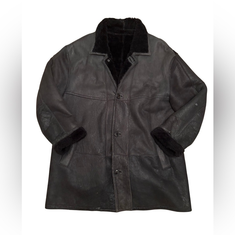 Christ Forest Green and Black Shearling Coat